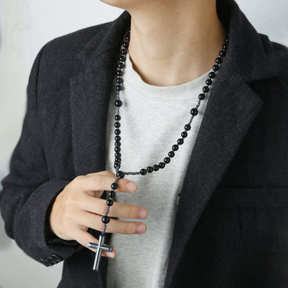 【Kúp 1, získaj 1 zadarmo】 Moderný náhrdelník z lávového kameňa a jantáru – ideálny pre milovníkov meditácie