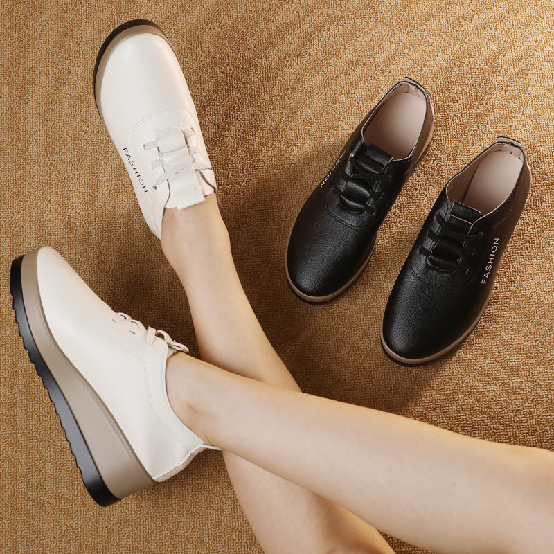 ✨💌【35-42】Nowe jesienne modne damskie skórzane buty na grubej podeszwie