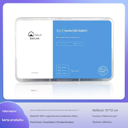 💆🧻🧴【150 kusů】Stižitelné bavlnené plátky speciálně pro obličej, trojité bavlnené kotouče s otvory pro oči, nos a ústa pro kompresy