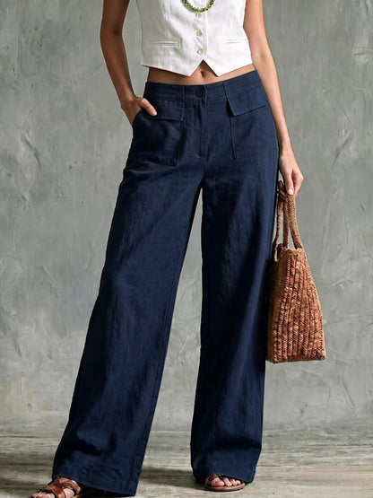 【S-3XL】Damskie spodnie codzienne z szerokimi nogawkami (bawełna i len) 👖✨