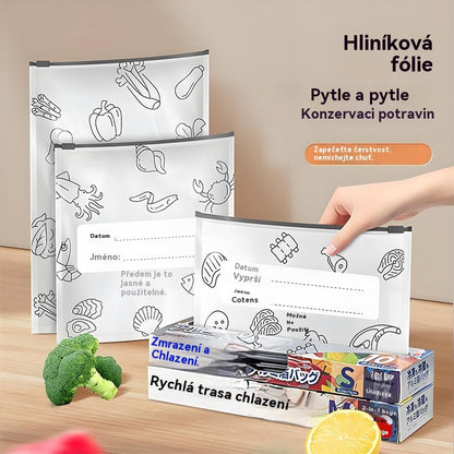 Novinka – sleva 50 %💖🥩【30kusů】Sáček z hliníkové fólie potravinářské kvality se zipem pro zachování čerstvosti, vhodný do domácí lednice