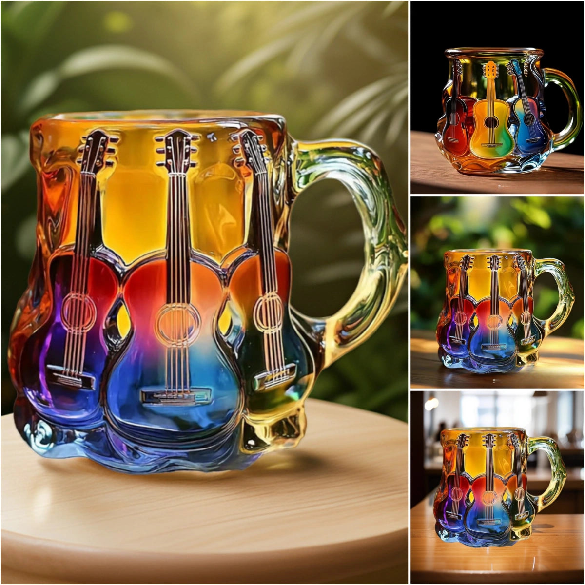 🎸🎵【Oferta limitowana】☕Ręcznie robiony kubek do kawy w kształcie gitary