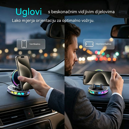 📱 RGB auto-nosač s automatskim stezanjem i bežičnim punjenjem od 15 W