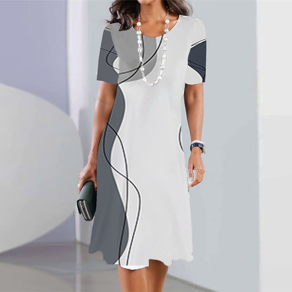 👗【40-120kg】Nuevo vestido estampado de cuello redondo para mujer, colección 2026 ✅️Pago contra entrega