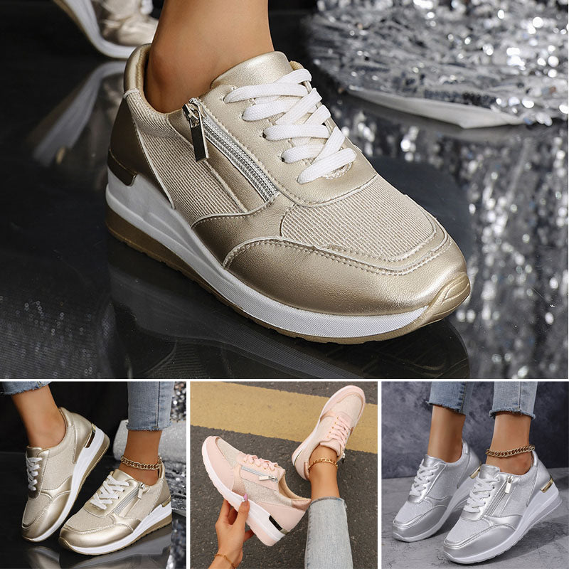 🔥¡Último día con un 50% de descuento! 🔥Zapatos ortopédicos elegantes y cómodos para mujer, con cremallera lateral y suela gruesa.