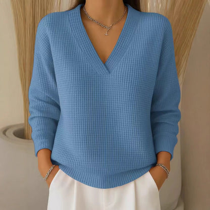 ❤️✨【Oferta especial de otoño🔥】Suéter de punto con cuello en V para mujer, elegante y cómodo