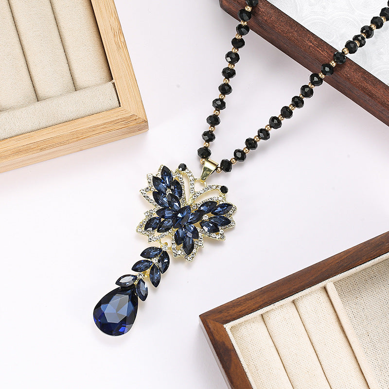 🌷🌈【Най-продавани🔥】【Купете едно, вземете едно безплатно】⛄🌷Аксесоари за есенни/зимни пуловери - елегантно колие с кристално въже