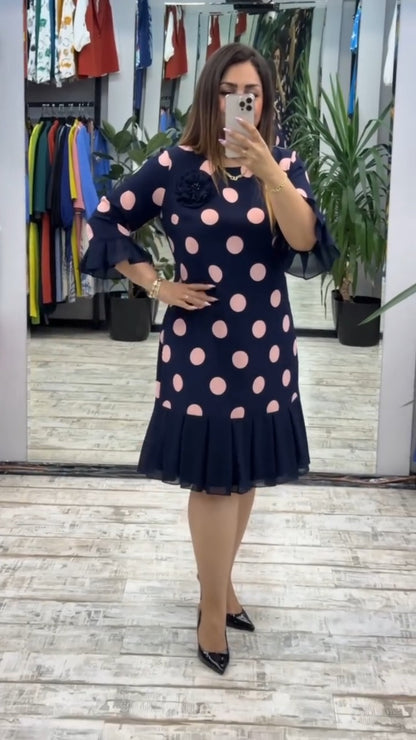 💟【S-5XL】👗 Letnia, nowa, modna sukienka w groszki, klasyczny design, elegancka i prosta