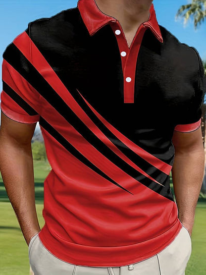 🔥👔【S-6XL】Nowa męska letnia koszulka POLO w paski z nadrukiem 3D | Gorąca sprzedaż w Polsce | Dopasowany krój i wygoda