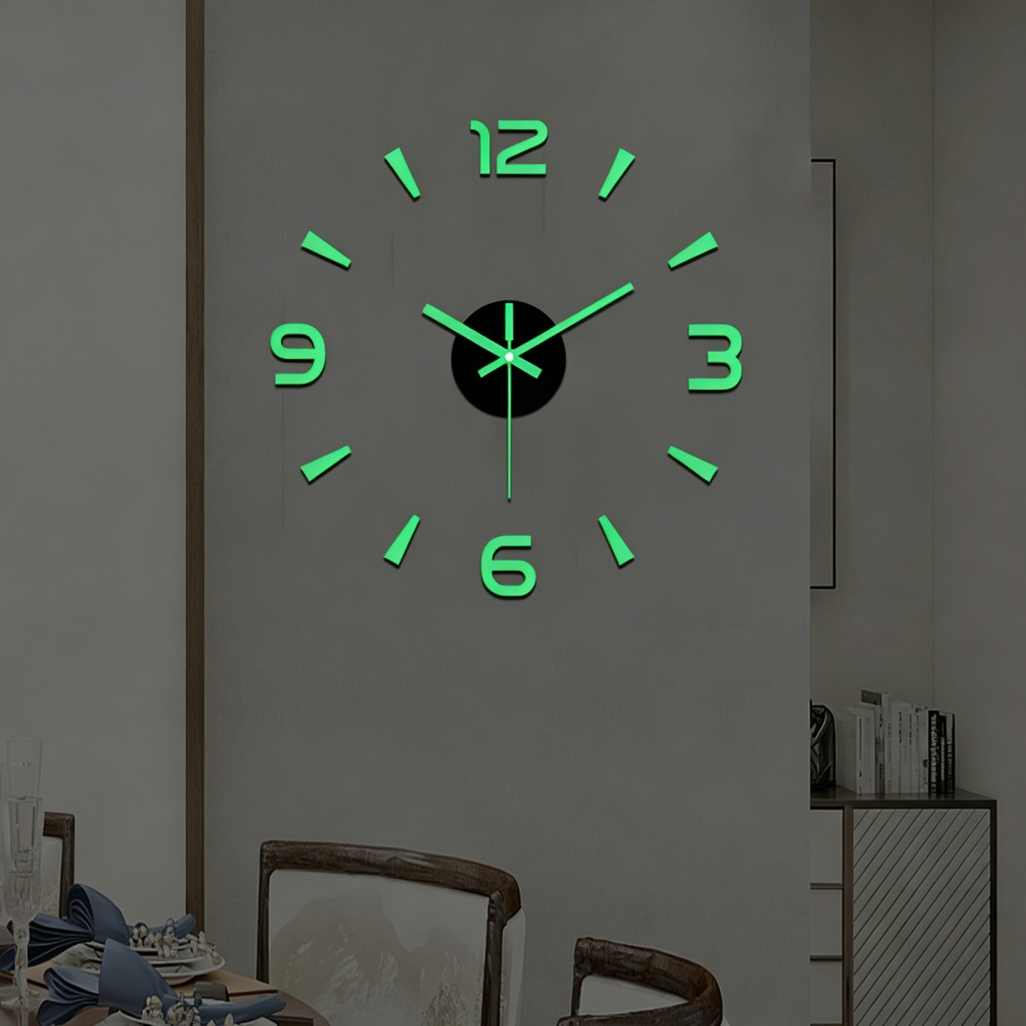 🕑✨Reloj de pared acrílico luminoso 3D sin necesidad de taladrar (requiere montaje)