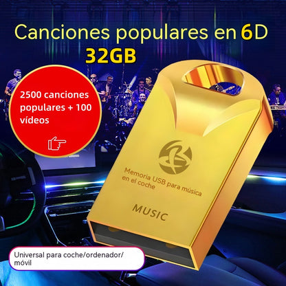 🔥🔥【Compra 1 y llévate 1 gratis + 50% de descuento】【32 GB】Memoria USB universal de alta calidad para música en coches【2500 canciones populares + 100 vídeos】