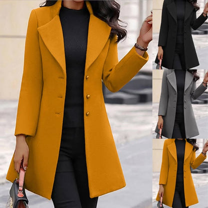 🔥✨【50% zniżki】✨🧥【S-3XL】Damski płaszcz wełniany o średniej długości na jesień i zimę