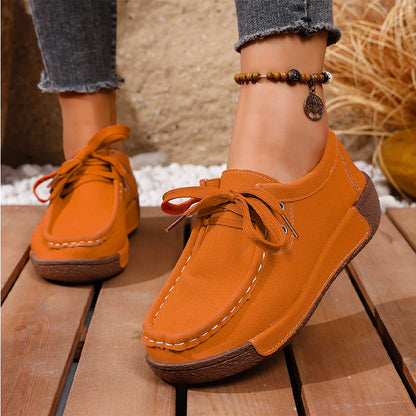 Nuevas zapatillas de cuero con cordones para el tiempo libre del año 2026.