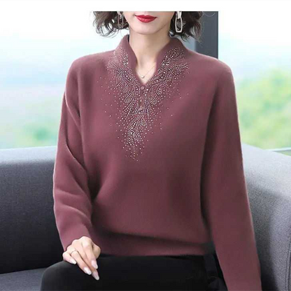 🍁🔥【M-5XL】Нов едноцветен пуловер с дебело V-образно деколте от 2025 г.