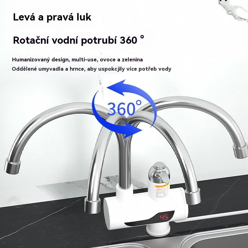 ⚡🚰Domácí kohoutek s okamžitým ohřevem teplé vody | Digitální displej teploty | K dispozici teplá i studená voda | Ohřeje se za 3 sekundy, není nutná žádná instalace