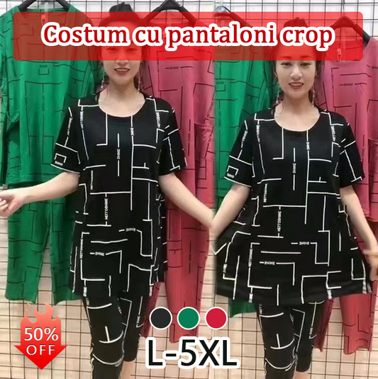 【Góra + Spodnie】🎀2025 nowy styl krótkie rękawy casualowe letnie ubrania dla kobiet w średnim i starszym wieku