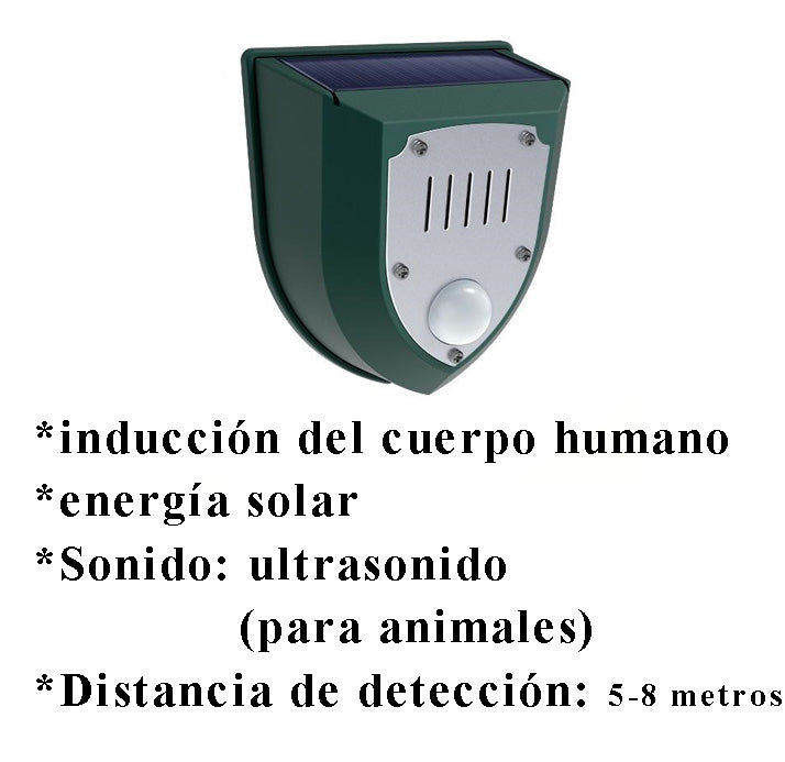 🔥🚨Alarma solar, luz de alarma antirrobo con sensor de cuerpo humano, repelente de animales ultrasónico