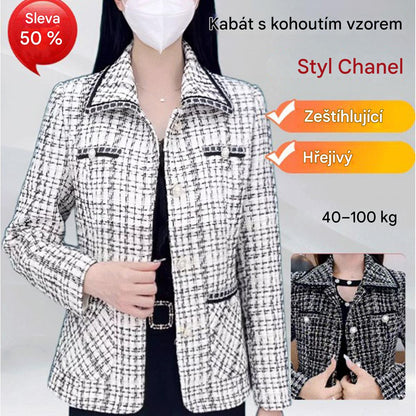 ✨[Časově omezená nabídka] [M-4XL] Nový podzimní/zimní dámský vlněný kostkovaný kabát