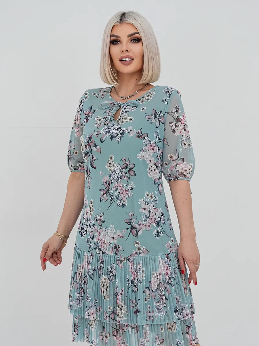 ✨🔥【Nowy styl lata】【S-5XL】2025 elegancka moda świeży styl pasterski romantyczna kwiatowa sukienka z szyfonu
