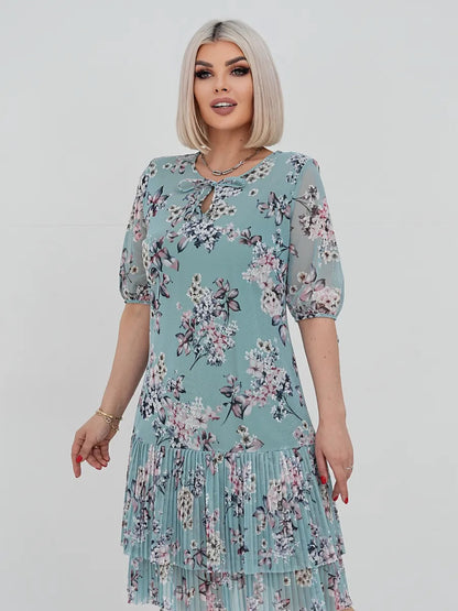 ✨🔥【Nowy styl lata】【S-5XL】2025 elegancka moda świeży styl pasterski romantyczna kwiatowa sukienka z szyfonu