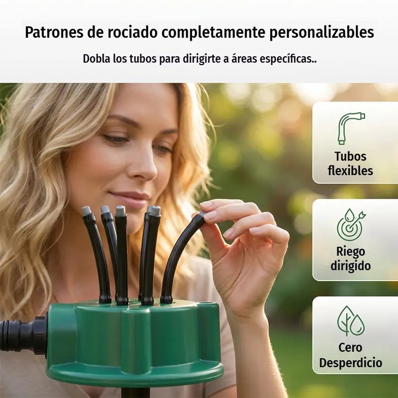 ✨ Aspersor automático multicabezal de jardín de 360° ✅️Pago contra entrega