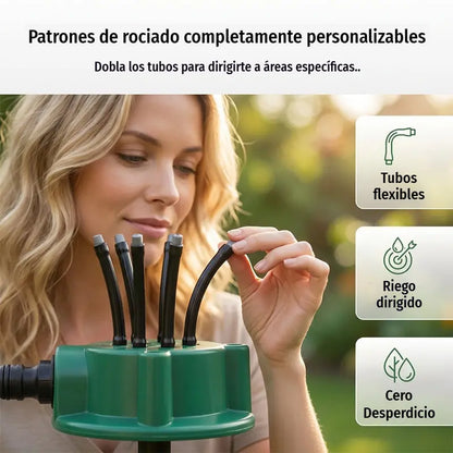 ✨ Aspersor automático multicabezal de jardín de 360° ✅️Pago contra entrega