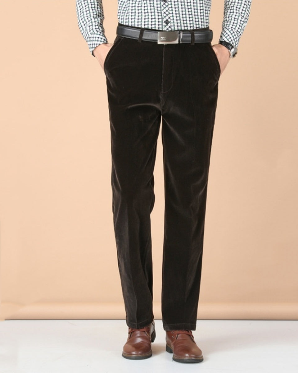 👖🆒【50-110 kg】Nové pánské volnočasové kalhoty z elastického velurového materiálu s vysokým pasem