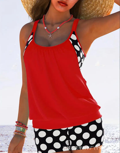 Плащане при доставка🏖️【S-5XL】Секси дамски бански костюм Halter на точки, големи размери 2026