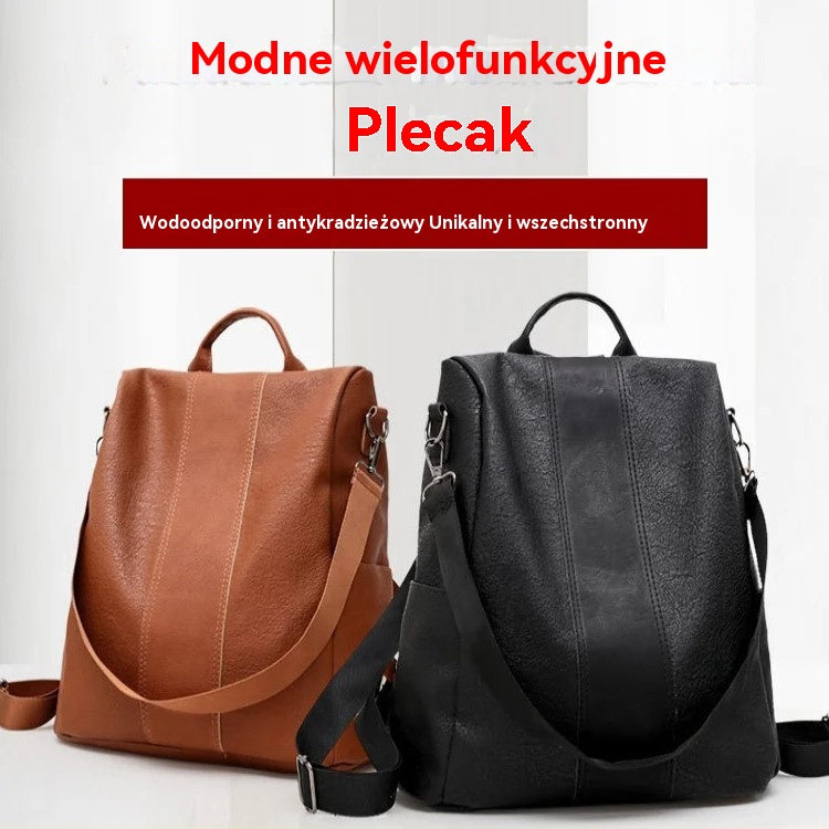 🎒💖Stylowy, wielofunkcyjny plecak damski wykonany z miękkiej skóry - można nosić na jednym lub na obu ramionach