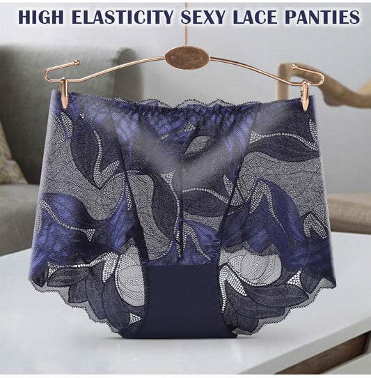 🔥【5 sztuk】💋【40-105 kg】2025 nowe modne seksowne oddychające damskie koronkowe majtki o średnim stanie