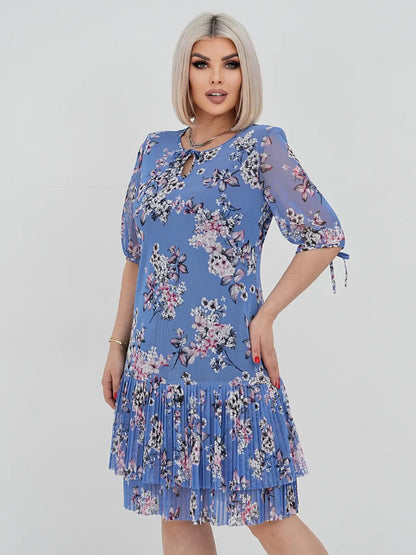 ✨🔥【Nowy styl lata】【S-5XL】2025 elegancka moda świeży styl pasterski romantyczna kwiatowa sukienka z szyfonu