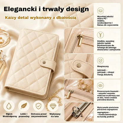 🔥Elegancka, przenośna torebka do przechowywania biżuterii z nadrukiem w kratkę