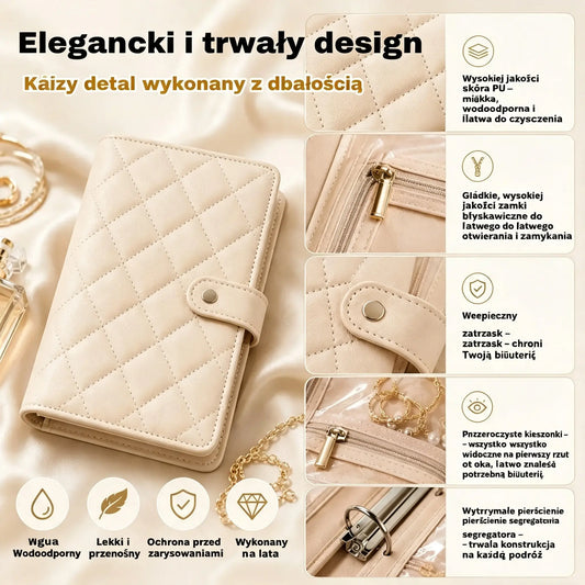 🔥Elegancka, przenośna torebka do przechowywania biżuterii z nadrukiem w kratkę