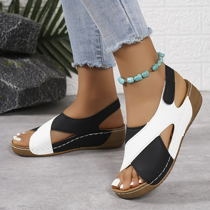 💞✨【Nowy styl lata】【36-43】Nowy styl damskich płaskich sandałów w kontrastowych kolorach, wygodnych, swobodnych i uniwersalnych