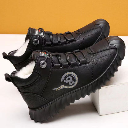 45% zniżki - Nowe ciepłe zimowe buty męskie z bawełny, grube, wysokie buty codzienne