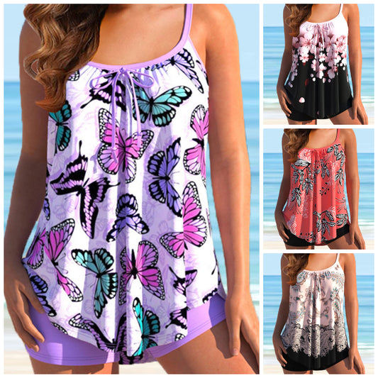 🌴🌴 🌈【50% zniżki na ofertę specjalną】🌈🌴✨ Nowy dwuczęściowy zestaw bikini z nadrukiem w dużym rozmiarze