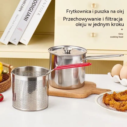 🔥 50% zniżki | Wielofunkcyjna frytkownica wykonana ze stali nierdzewnej 304 dopuszczonej do kontaktu z żywnością | Łatwe, szybkie i wygodne gotowanie 🍳
