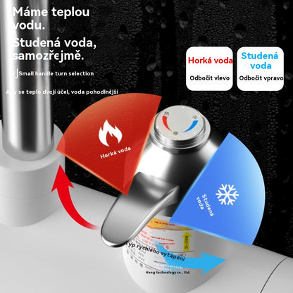 ⚡🚰Domácí kohoutek s okamžitým ohřevem teplé vody | Digitální displej teploty | K dispozici teplá i studená voda | Ohřeje se za 3 sekundy, není nutná žádná instalace