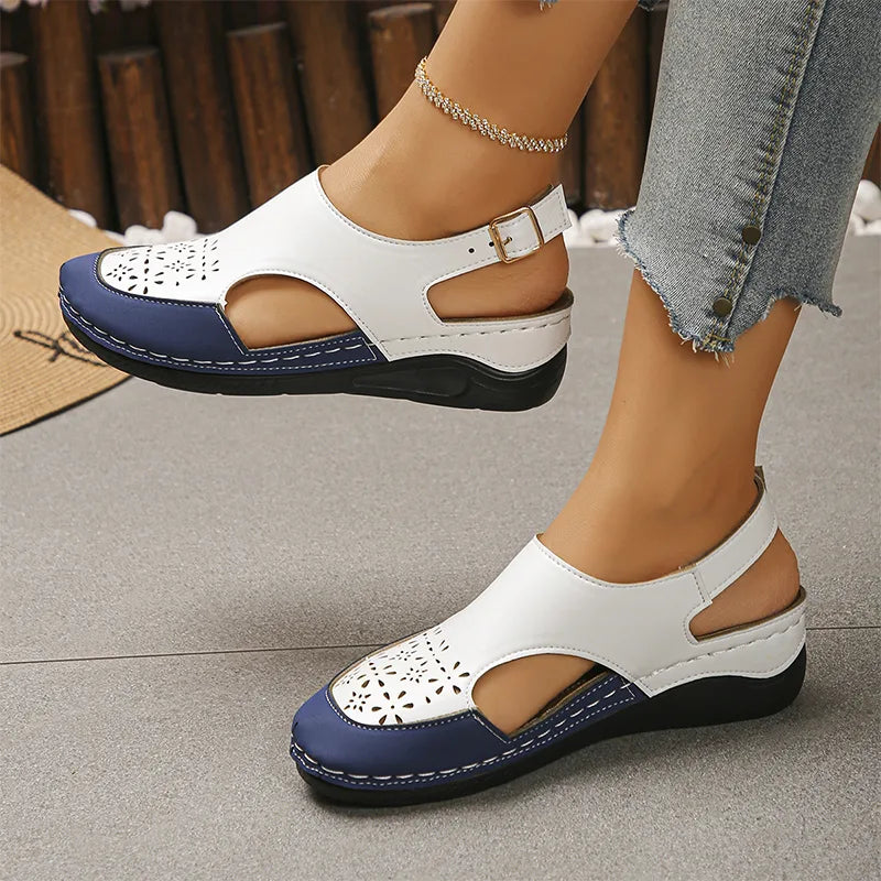 🔥🌈【Tallas 36-43】Nuevas sandalias retro europeas y americanas para mujer - Transpirables y ligeras con correa de hebilla única
