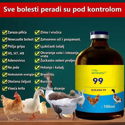 [2 bočice, 23 eura] 💊🐓🦆🕊️ Lijek za ptičju gripu, gubitak apetita, proljev i kašalj kod peradi, pilića, pataka i gusaka. 1 bočica 100 ml.