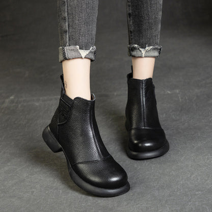 ✨🎉【35-41】2025 Nowe jesienno-zimowe damskie skórzane buty z miękką podeszwą, bezzapachowe i trwałe