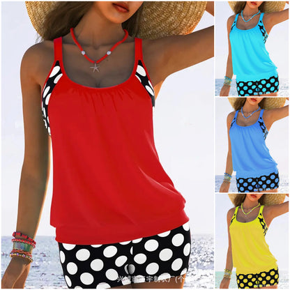 Плащане при доставка🏖️【S-5XL】Секси дамски бански костюм Halter на точки, големи размери 2026
