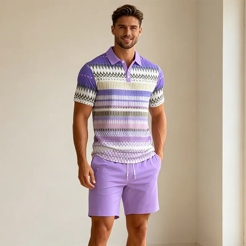 ✨Colección Verano 2026✨ Conjunto de polo y pantalón corto para hombre 🏝️ ¡Impresión digital 3D moderna!✅️Pago contra entrega