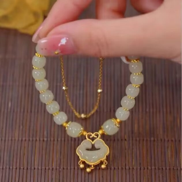 ✨💌【Nowy produkt w obniżonej cenie】Nowa bransoletka z 14-karatowego złota z jadeitu hetian