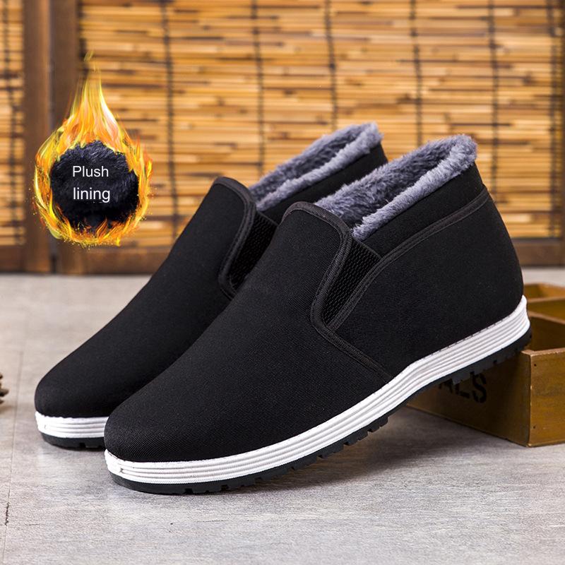 🔥【38-45】👟2024 jesienne i zimowe w średnim wieku i stare, pogrubione aksamitne ciepłe śniegowce-3769381
