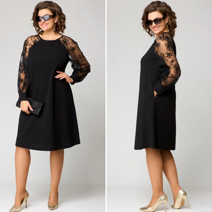 🔥✨【Jesień i zima Nowy styl】【S-5XL】🍁⛄Nowa elegancka sukienka, wykonana z wysokiej jakości koronki, w stylu retro