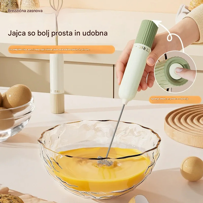 🥚🥄【Plačilo ob dostavi】💥Brezžični mini ročni mešalnik – v nekaj sekundah stepe jajca in mleko