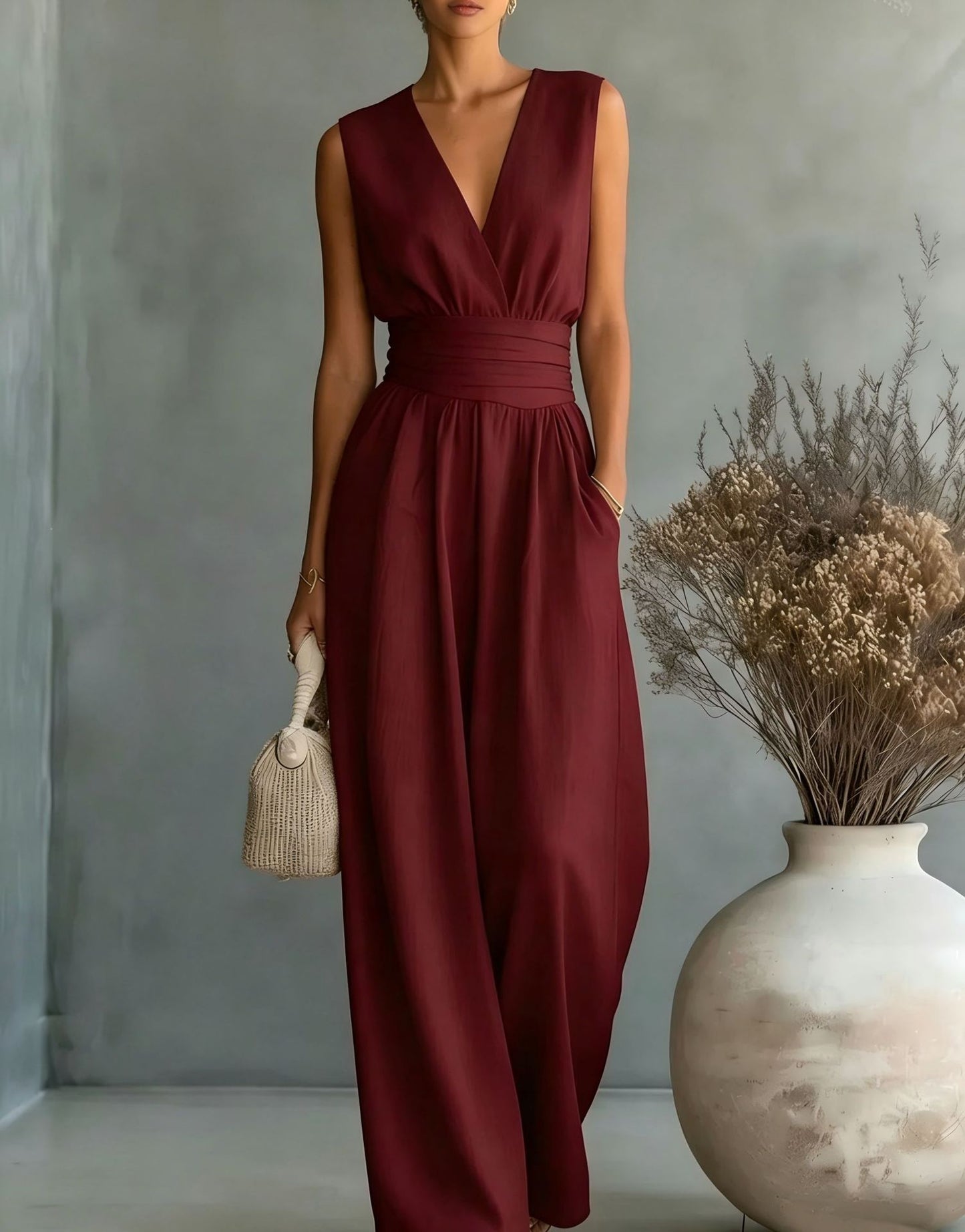 🌿【S-5XL】Mono elegante de tejido natural – realza la cintura y disimula imperfecciones.
