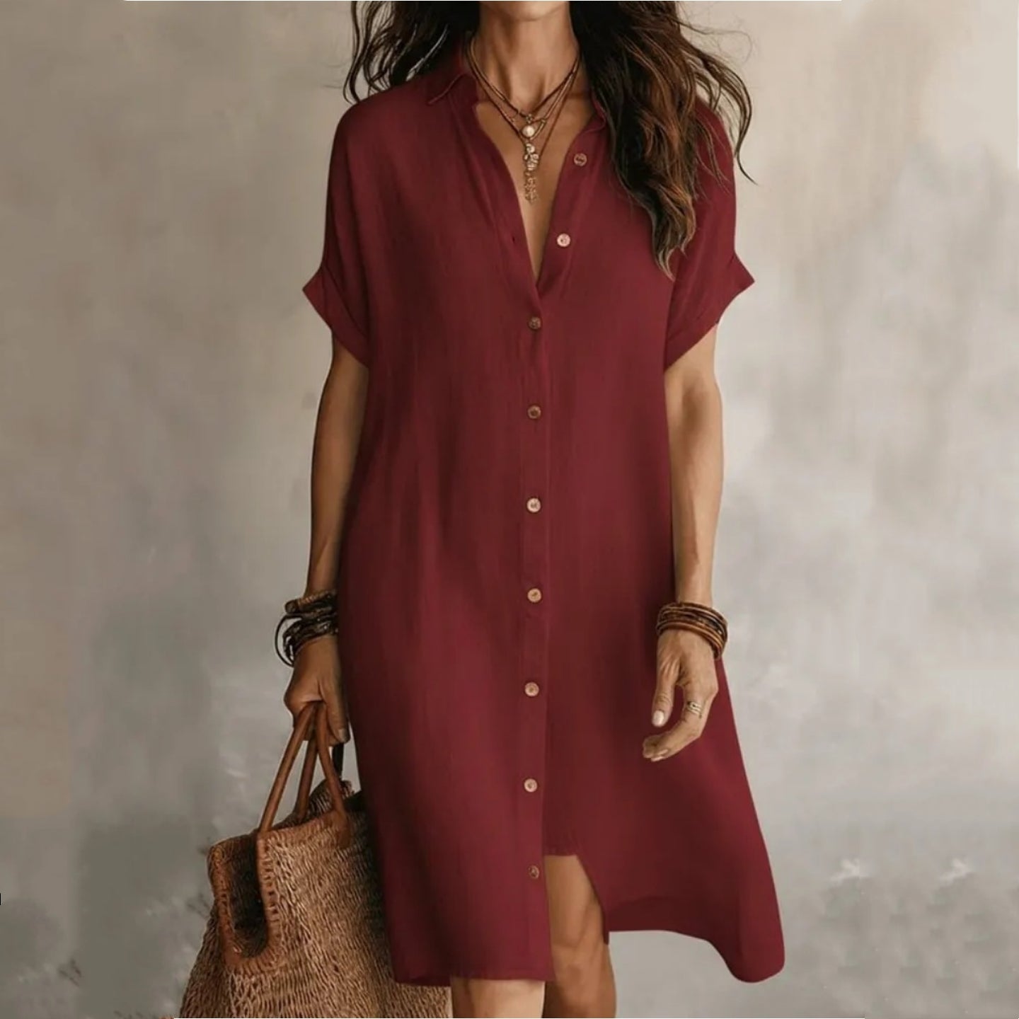 ✨💕【S-2XL】Vestido camisero elegante y moderno para mujer, nuevo verano 2026