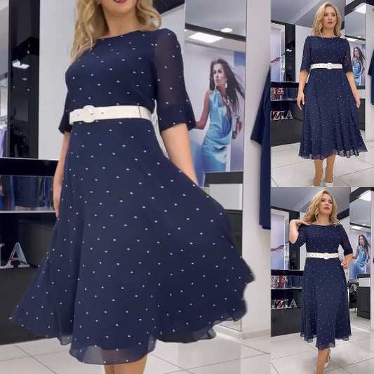 👗【S-5XL】2025 nowa elegancka wiosenna sukienka w kropki